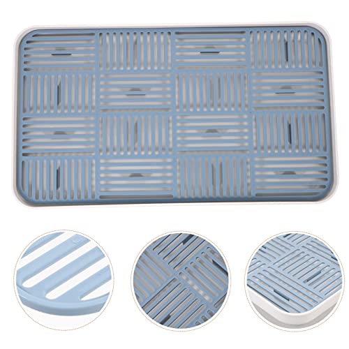 Water Tray 3Pcs Double Layer Tea Tray 2 Tier Tray Vegetable Tray Tea Cup Tray Dish Drying Tray Tea Pot Tray Blue Water Cup Pp Detachable Draining Tea Tray #TOP4