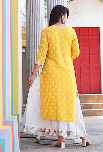 Image of Chandanicollection Women Stylish Print Rayon Kurta & Skirt Set