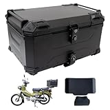 【選ばれる、理由がある。安心の日本企業。】【 65L 】 ONE STEP リアボックス トップケース パニアケース 大容量 アルミ製 取付ベース付属 フルフェイス対応 バイクボックス (ALL BLACK 65L)