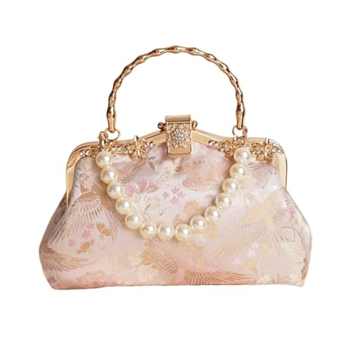 Sac à main broderie perles vintage femme, pochette mariage et messenger