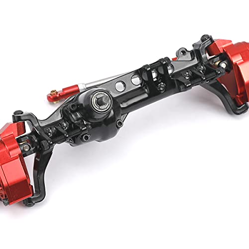 Rzxylrc Aluminum Alloy Portal Axle Complete Front Axle For Axial Scx10 Iii Axi03007 1/10 Rc Crawler Upgrades (Red&Black, Front) #TOP2