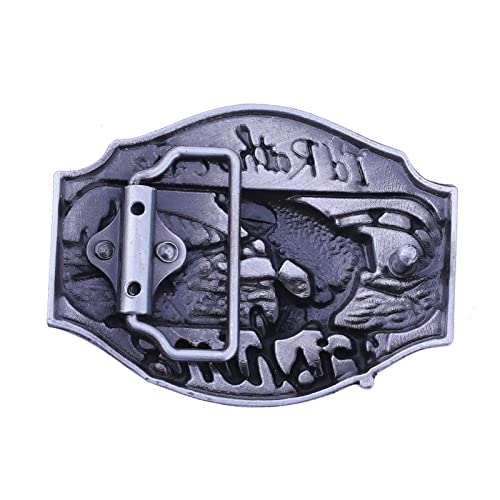 YIJU Fivela de cinto de cowboy ocidental estilo retrô, elegante, entusiasta de pesca oceânica de lig