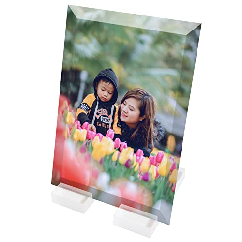 Ice Prints Flat Glass 5x7 with Acrylic Stand