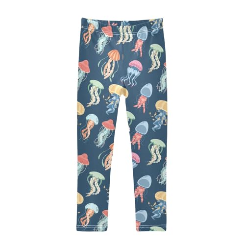 Girls Basic Leggings Baby Girls Pants Jellyfish Soft Footless Stretchy Tights Pants 4-10Y