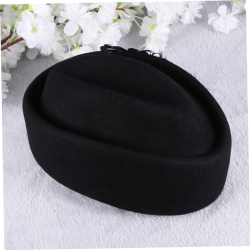 Chapeau de de femmes en laine véritable style vintage noir chic