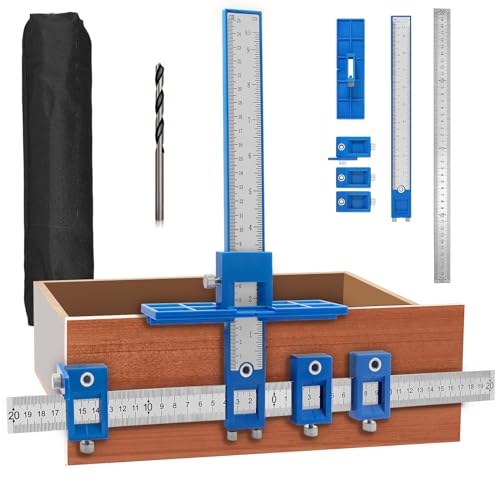 GZhaizhuan Gabarit de Quincaillerie, Gabarit de Perçage Réglable, Localisateur de Poinçons Avec 4.2mm foret, Guide de Perçage pour Monter des Poignées Sur des Portes ou des Tiroirs