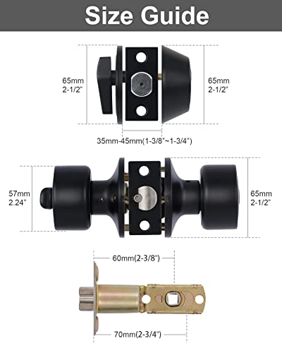 Lanwandeng Keyed Alike Entry Door Knobs and Single Cylinder Deadbolt Lock Combo Set Security for Entrance and Front Door, All Keyed Same Door Lock with Classic Matte Black Finish by Lanwandeng - Image 9