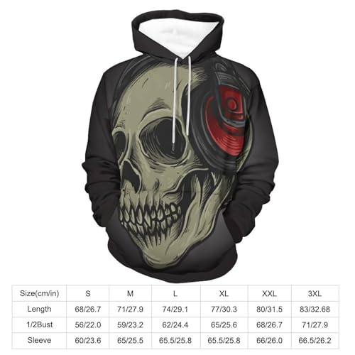 Sweats à capuche manche longue hoody sweatshirt pull noir squelette UMENG
