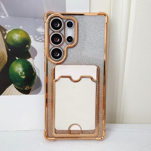 Coque silicone Galaxy A25 5G Noire avec porte-carte et paillettes - 3