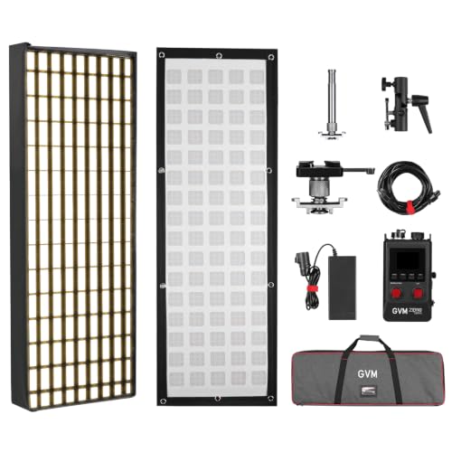 GVM Z200B Flexible LED Light Panel, 200W LED Video Light with App & DMX Control, 2700K-6800K Ultra-Thin Modular Studio Lighting Kit with Softbox for Photography, Film & Live Streaming, CRI 97+