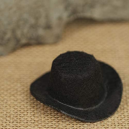 Mini Black Felt Top Hats 
