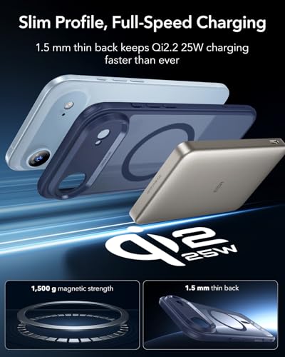 Image of ESR for iPhone Air Case, Camera Control Cover, Compatible with MagSafe Accessories, TPU for iPhone 17 Air Case, Military-Grade Protection, Shock-Absorbing Corners, Hybrid Series, Frosted Blue