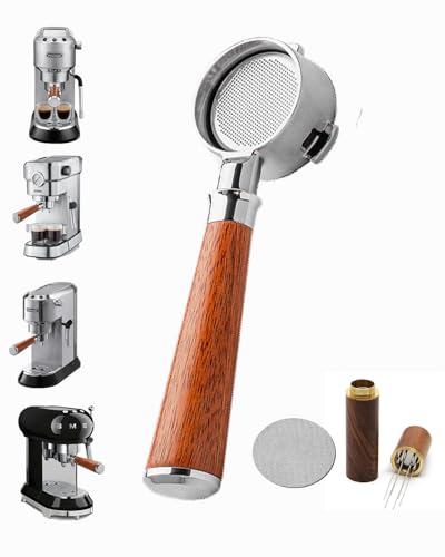 BOIKGOIK 51mm Bottomless Portafilter, 3-Ear Stainless Steel Coffee Naked Portafilter, Compatible with DeLonghi EC680/EC685, Dedica Arte, SMEG ECF01/02, SEVERIN KA5995.