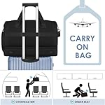 ETRONIK Travel Bag for Men Women, Duffle Bag & Gym Bag with Shoe Compartment, Weekender Overnight Bag with Toiletry Bag, Carry on Bags for Airplane for Travel, Trip, Gym, Yoga, Black - Image 5