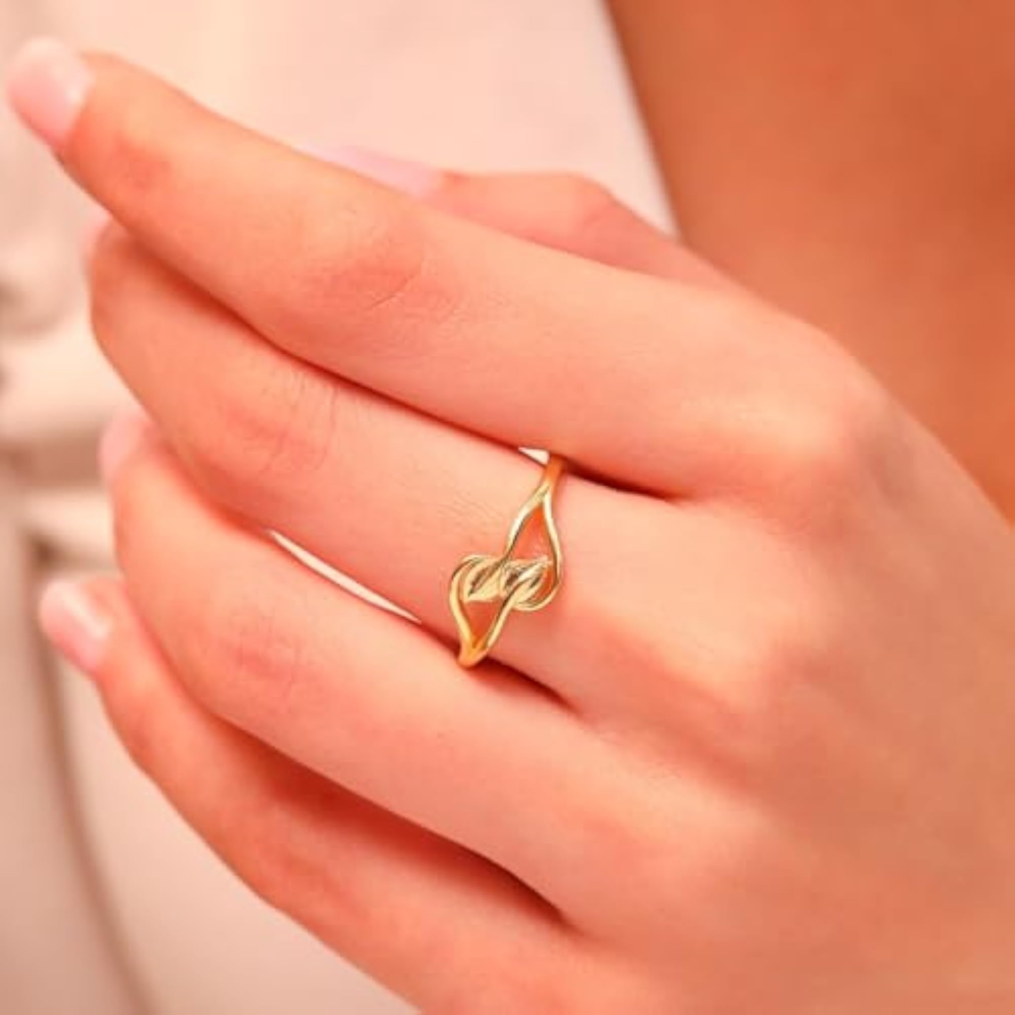 Women's 925 Sterling Silver Gold Plated Leaf Ring, Gift Idea