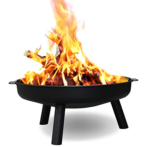 EINFEBEN Feuerschale, Hochwertig Rund Feuerschalen mit Abnehmbare Beine, Feuerstelle mit Griffen für den Garten Terrasse/Indoor Outdoor Lagerfeuer/Camping/Grillstelle, Ø 75 cm