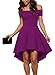 Sidefeel Women Off Shoulder Short Sleeve High Low Skater Dress Large Rosy