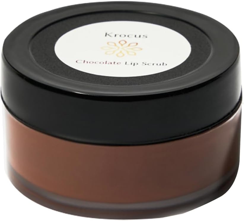 KROCUSBoutique Luxury Lip Scrub, Lightweight Formula Easily Absorbed, Remove Dead Skin and Reveal Your Youthful Lips, Repair Chapped and Dry Lips,15gm - Chocolate
