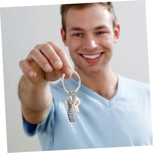 Sosoport Chaveiro de estilista chaveiro chaveiro de barbeiro joias secador de cabelo chaveiro pente