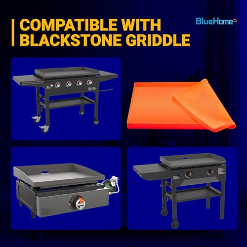 [100% BPA-FREE] 28" Silicone Griddle Cover for Blackstone, Full-Edge Heavy Duty Grill Mat Protection - Helps Block Moisture, Debris, Rust, Rodents & Insects, Heat Resistant - Accessories Gift for Men by BlueHome - Image 3