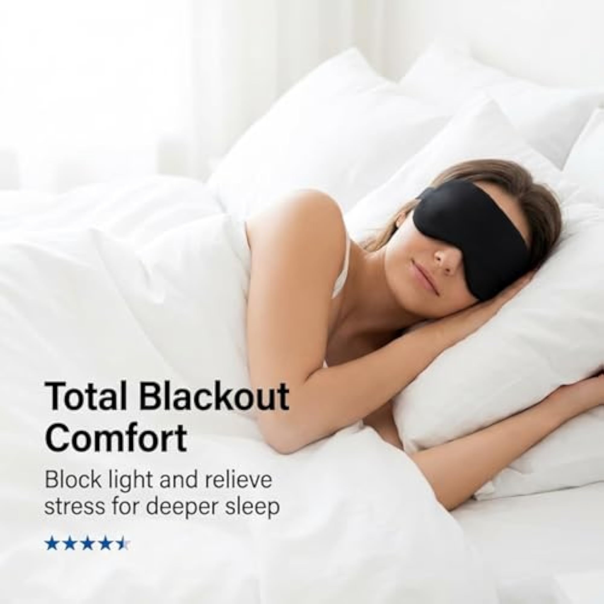 Silk Eye Mask for Sleeping, Adjustable Strap Premium Sleep Mask