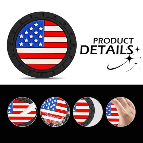 Portavasos para carro con diseño bandera americana 4 piezas miniatura 3