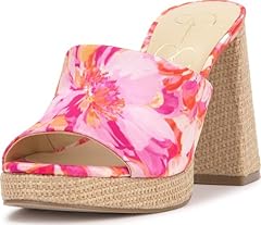 Pink/Orange Painterly Floral Satin