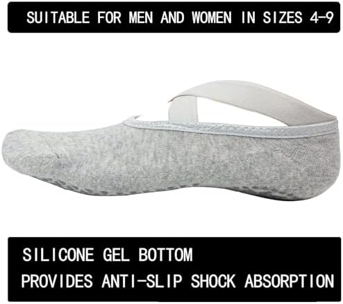 Yoga Socks for Women Non-Slip Grips & Straps, Ideal for Pilates, Pure Barre, Ballet, Dance, Barefoot Workout