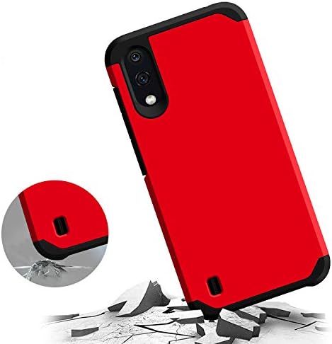 Starhemei Galaxy A01 Case (US Version), Shock Absorption Double Layer Rubber Case Full-Body Protective Case Cover for Samsung Galaxy A01 (Red)