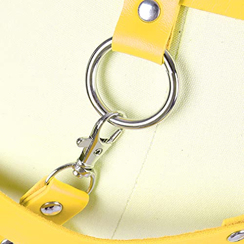 Woman Body Harness Adjustable Dance Clothing Accessories Leg Waist Tassel Gothic Punk Belt (Bright yellow)4