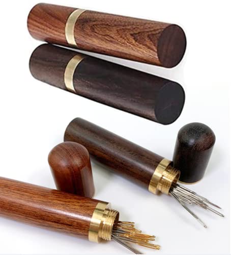 4 Pieces Wooden Needle Case Sewing Needle Tubes Toothpick Storage Box,Sewing Needles Holder Storage Case Wood Box Hand Crafts Knitting Holder #TOP4
