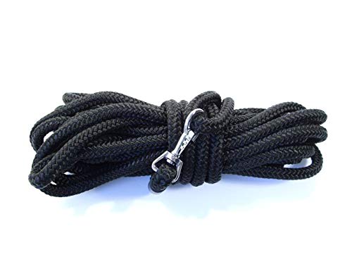 Laisse pour chien en corde hydrofuge avec crochet rotatif 360°