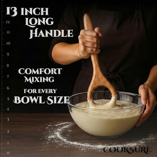 COOKSURE Danish Dough Whisk for Sourdough Bread – 13 Inch Bread Whisk with Wooden Handle – Smoothly Sturdy for Heavy Dough Baking, Swedish Dough Whisk Tool - 4