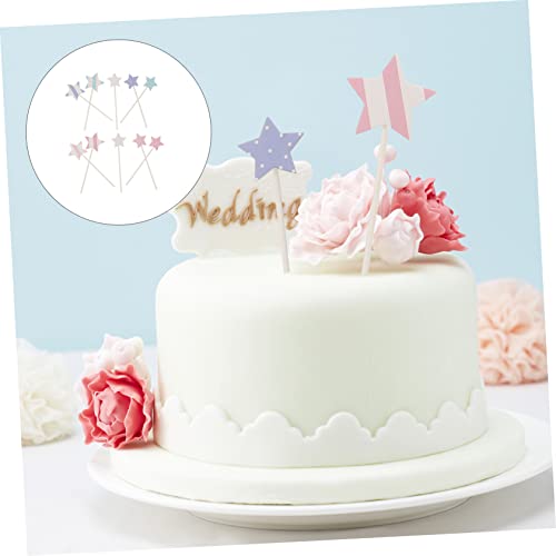 Totority 10 Pcs Inserção De Bolo Suprimentos De Bolo Criativo Palitos De Comida Topo De Bolo Glitter