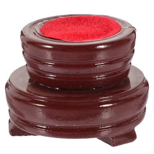 TOYANDONA Base Redonda de Madera para Bola de Cristal 5-6 CM Soporte Giratorio Doble Capa Pedestal Decorativo para Exhibición en Hogar y Oficina Soporte Esférico de Madera para Esferas