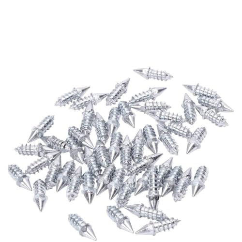 Dioche Rivets de Pneus Antidérapants, Pointes de Neige Glacées pour Voitures et Motos, 50 Pièces, Pointes de Neige Antidérapantes pour Pneus à Vis (SILVER)