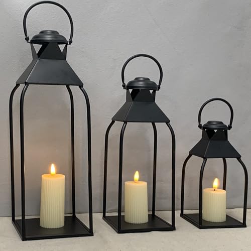 Decorative Metal Lanterns Indoor Outdoor, Candle Holder for Porch...