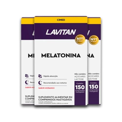 Kit 3 Melato.nina Lavitan 150 Comprimidos mastigáveis Maracujá Suplemento alimentar Kit 3 Melato.nina Lavitan 150 Comprimidos mastigáveis Maracujá Suplemento alimentar