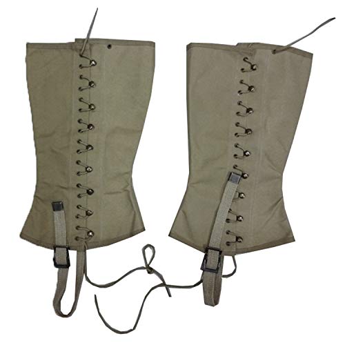 warreplica WWII US Soldier M1938 M1936 Dismounted Canvas Combat Field Leggings Gaiters Puttee for Hiking Climbing Khaki - Repro