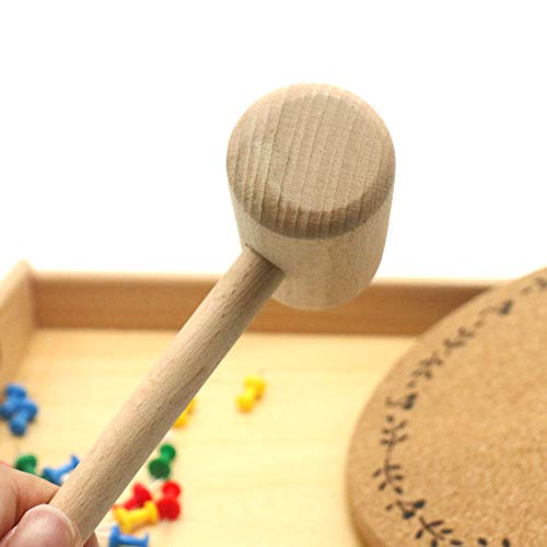 Image of DANNI Gudong Montessori Practical Life Material Hammer and Nails Set with Wooden Tray Montessori Educational Wooden Toys for Children (1)