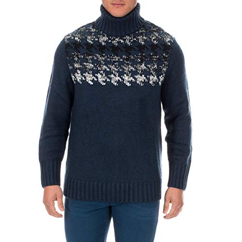 Nautica Men's Engineered Houndstooth Turtleneck Sweater