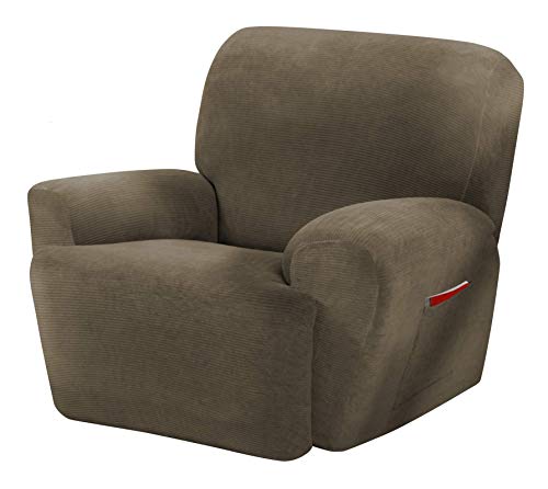 Maytex Collin Stretch 4 Piece Recliner Chair Furniture Cover Slipcover, Moss Green #TOP22