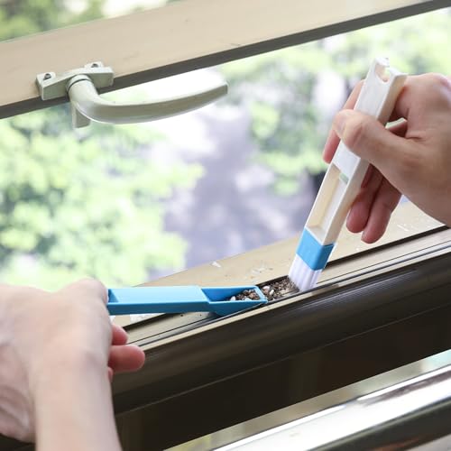 Image of Magic Window Cleaning Brush, Double Sided Gap Cleaning Groove Brush, Window Track Cleaning Tools Set, Sliding Door Track Cleaner, Sill, Tile Lines, Shutter, Car Vents, Keyboard