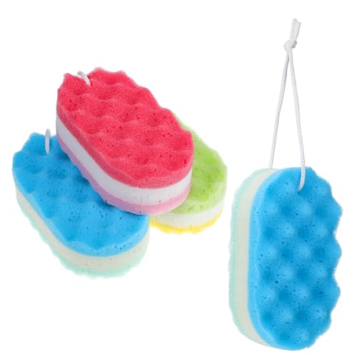 BESTYASH 4 Piezas Esponjas de Ducha Exfoliantes de Esponjas Limpieza y Abundante Accesorios Cuidado Corporal