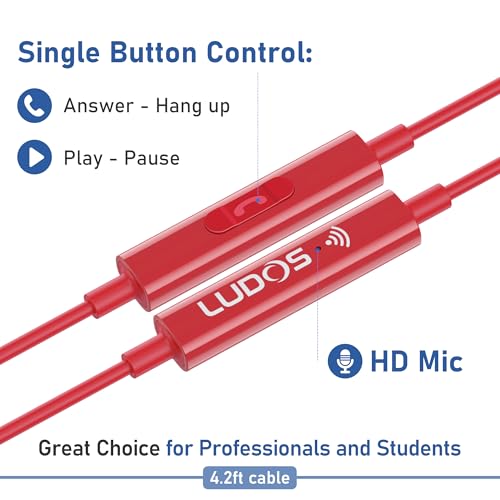 Image of LUDOS FEROX USB C Headphones for iPhone 17 16 15 Pro Max Plus Air iPad Pro, 5 Years Warranty, USB-C Earbuds for Samsung Galaxy S24 S23 Ultra S22 S21 FE S20 Z Flip 3 Fold 4 A53, USB Type C Earphones