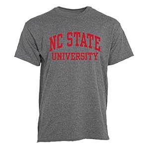 Barnesmith North Carolina State University NCSU, NC State Wolfpack Short Sleeve Adult Unisex T-Shirt, Classic, Charcoal Grey, Large