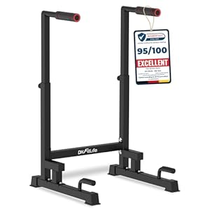 DH FitLife Dip Bars | Dip Stand Station | Dipstandaard | Krachtstation Fitnessapparaat voor Thuis | Parallettes Calisthenics Trainingsapparatuur | Individueel Verstelbare Hoogte voor Krachttraining