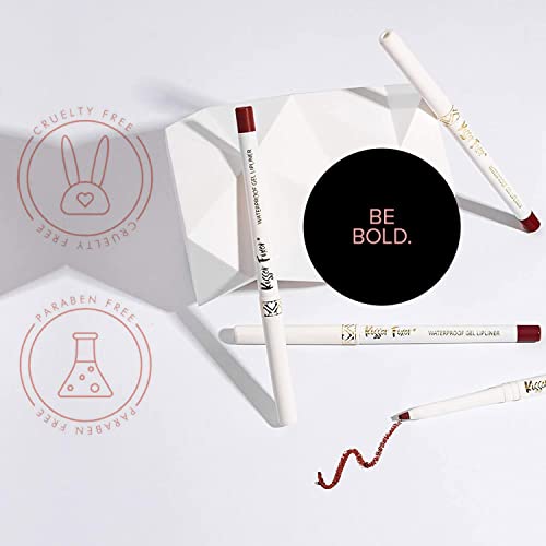 Belle Beauty By Kim Gravel Waterproof Gel Lip Liner - Cruelty Free Waterproof Lip Liner Pencil - Anti Feathering Moisturizing Formula (True Red) #TOP4