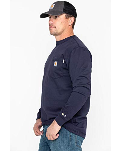 Carhartt Men's 100235 Flame-Resistant Force® Long Sleeve Cotton T-Shirt - Medium Regular - Dark Navy4