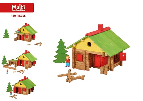 JEUJURA Chalet en bois 130 pièces pour enfant dès naturel et coloré Neuf - vue 8